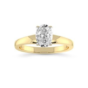 FRIENDLY DIAMONDS 1 Carat | IGI Certified Oval Shape Lab Grown Diamond Engagement Ring | 14K Or 18K in White, Yellow Or Rose Gold | Arielle Solitaire Diamond Engagement Ring | FG-VS1-VS2 Quality