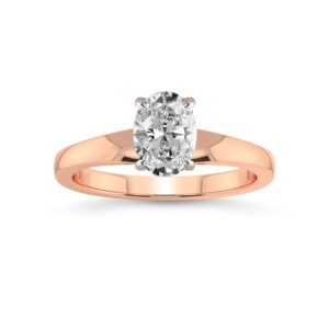 FRIENDLY DIAMONDS 1 Carat | IGI Certified Oval Shape Lab Grown Diamond Engagement Ring | 14K Or 18K in White, Yellow Or Rose Gold | Arielle Solitaire Diamond Engagement Ring | FG-VS1-VS2 Quality