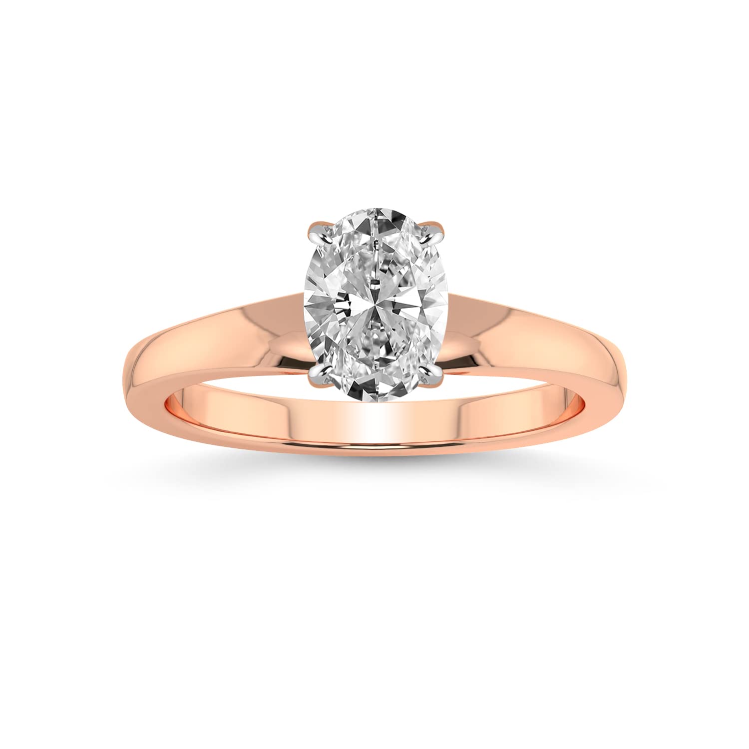 FRIENDLY DIAMONDS 1 Carat | IGI Certified Oval Shape Lab Grown Diamond Engagement Ring | 14K Or 18K in White, Yellow Or Rose Gold | Arielle Solitaire Diamond Engagement Ring | FG-VS1-VS2 Quality