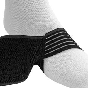 MUELLER Sports Medicine Easy Grip Adjustable Ankle Wrap, Ankle Pain Relief Support for Men and Women, Ideal for Sprains, Strains, Arthritis, Black, One Size