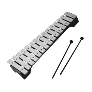 ntbl 15-note xylophone glockenspiel wooden base aluminum bars with mallets percussion musical instrument gift with carrying bag