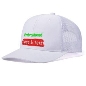 custom hats personalized text & photo hat customize baseball cap 112 trucker hats for men & women your design is here white