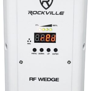 2 Rockville RF Wedge White RGBWA+UV Battery Wireless DMX DJ Up Lights+RF Remotes