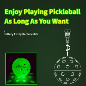 PickleStar LED Light Up Pickleball Balls, Glow in The Dark Pickleball Balls, Offcial Size OutdoorPickleBalls with Light 4 Pack LED Light Up Pickle Balls, Unique Gift for Pickleball Lovers