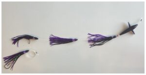 squid bird daisy chain (black bird & purple squid)