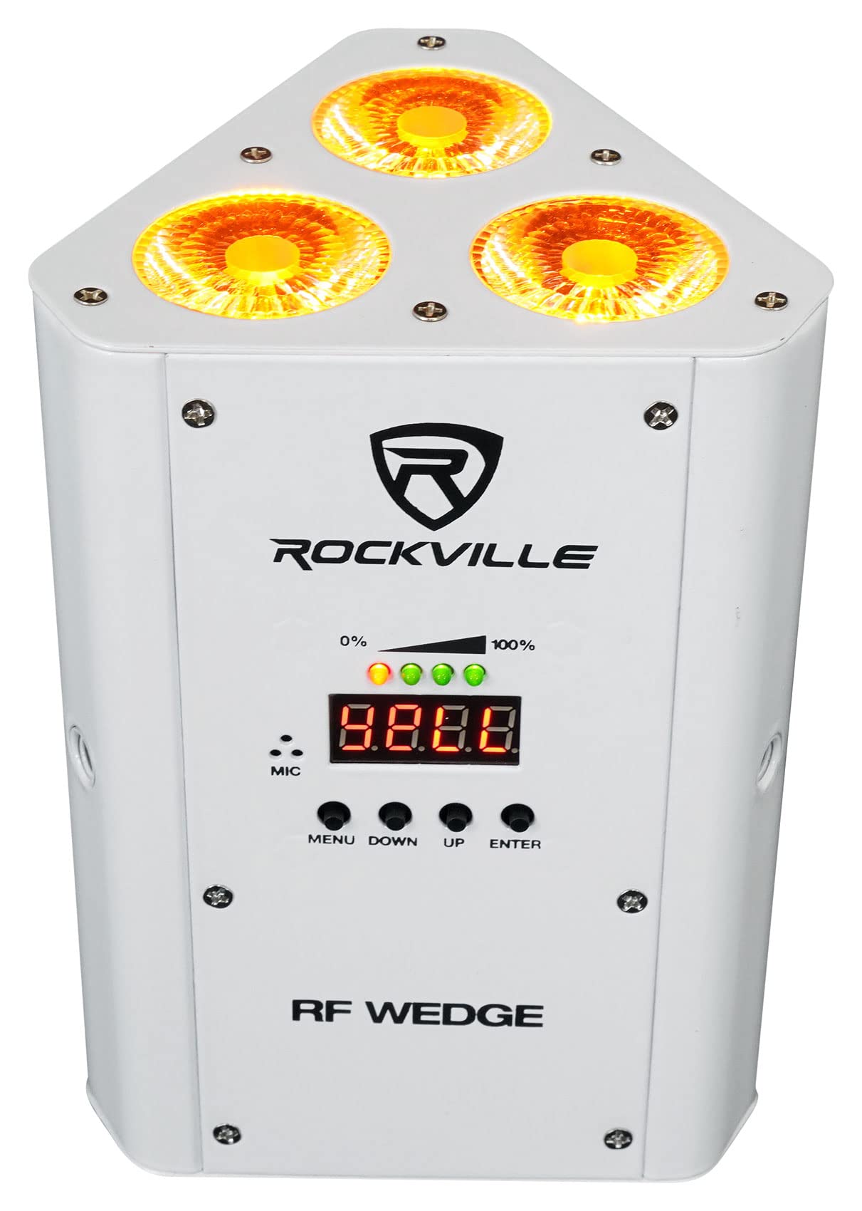 2 Rockville RF Wedge White RGBWA+UV Battery Wireless DMX DJ Up Lights+RF Remotes