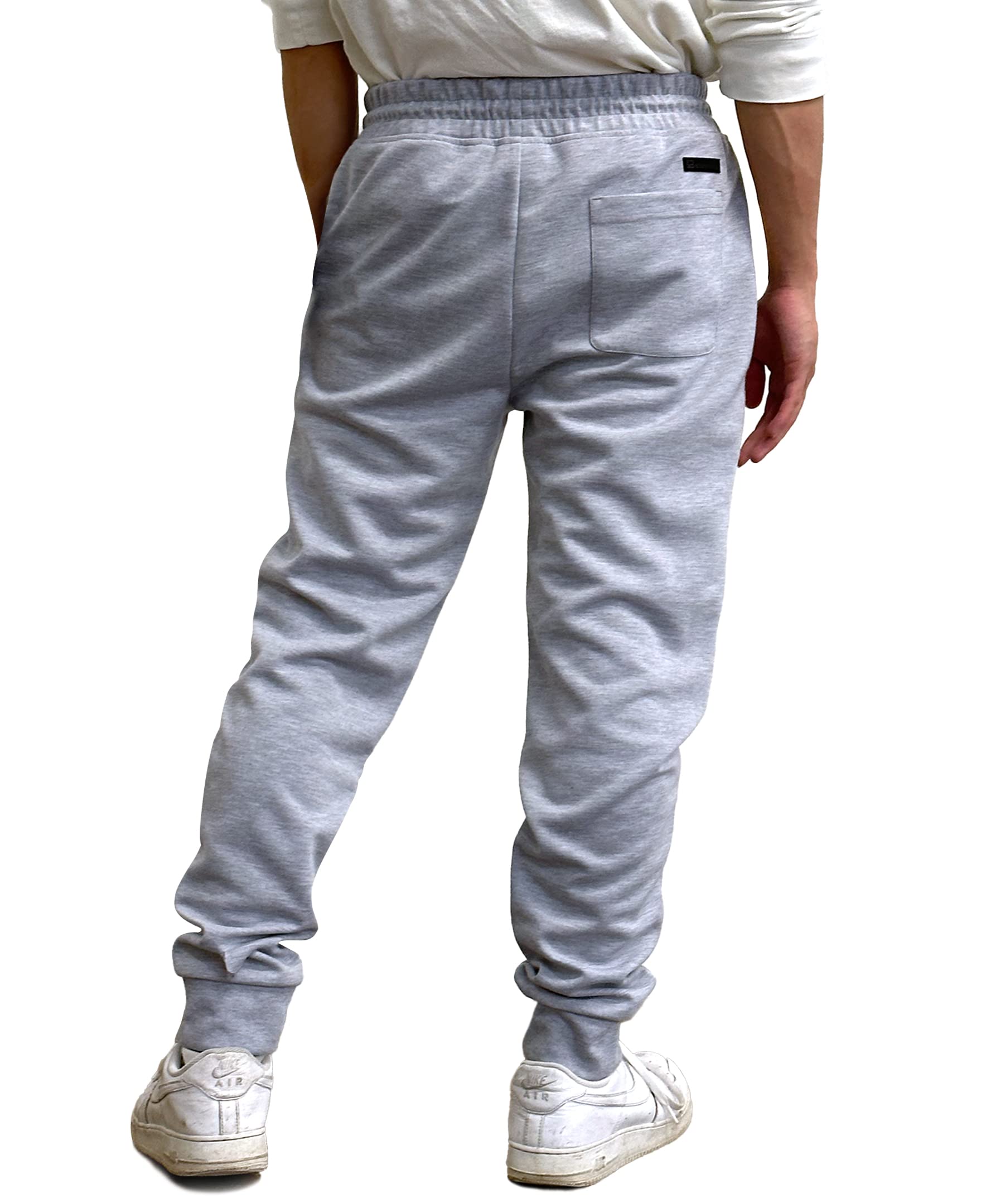 Southpole Men's Basic Lightweight Tech Fleece Jogger Pants, Heather Grey, Medium