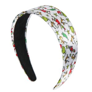 dr. seuss how the grinch stole christmas allover character design headband for women and girls