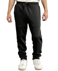 southpole men's basic lightweight tech fleece jogger pants, heather charcoal, x-large