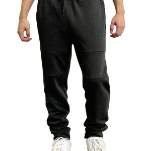 Southpole Men's Basic Lightweight Tech Fleece Jogger Pants, Heather Charcoal, X-Large