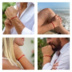 Luck Strings Adjustable Wax Nylon Cord Bracelet for Men Women Adult - Leather imitation string Unisex Waterproof Boy Girl Friendship Gift (Red, one size)