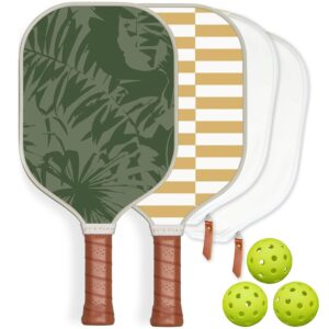 recess pro performance pickleball paddle set - 2 fiberglass paddles with honeycomb core, 3 premium 40-hole pickle balls - ergonomic sweat-resistant foam grip, durable canvas cover - usapa certified