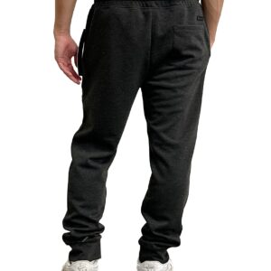 Southpole Men's Basic Lightweight Tech Fleece Jogger Pants, Heather Charcoal, X-Large