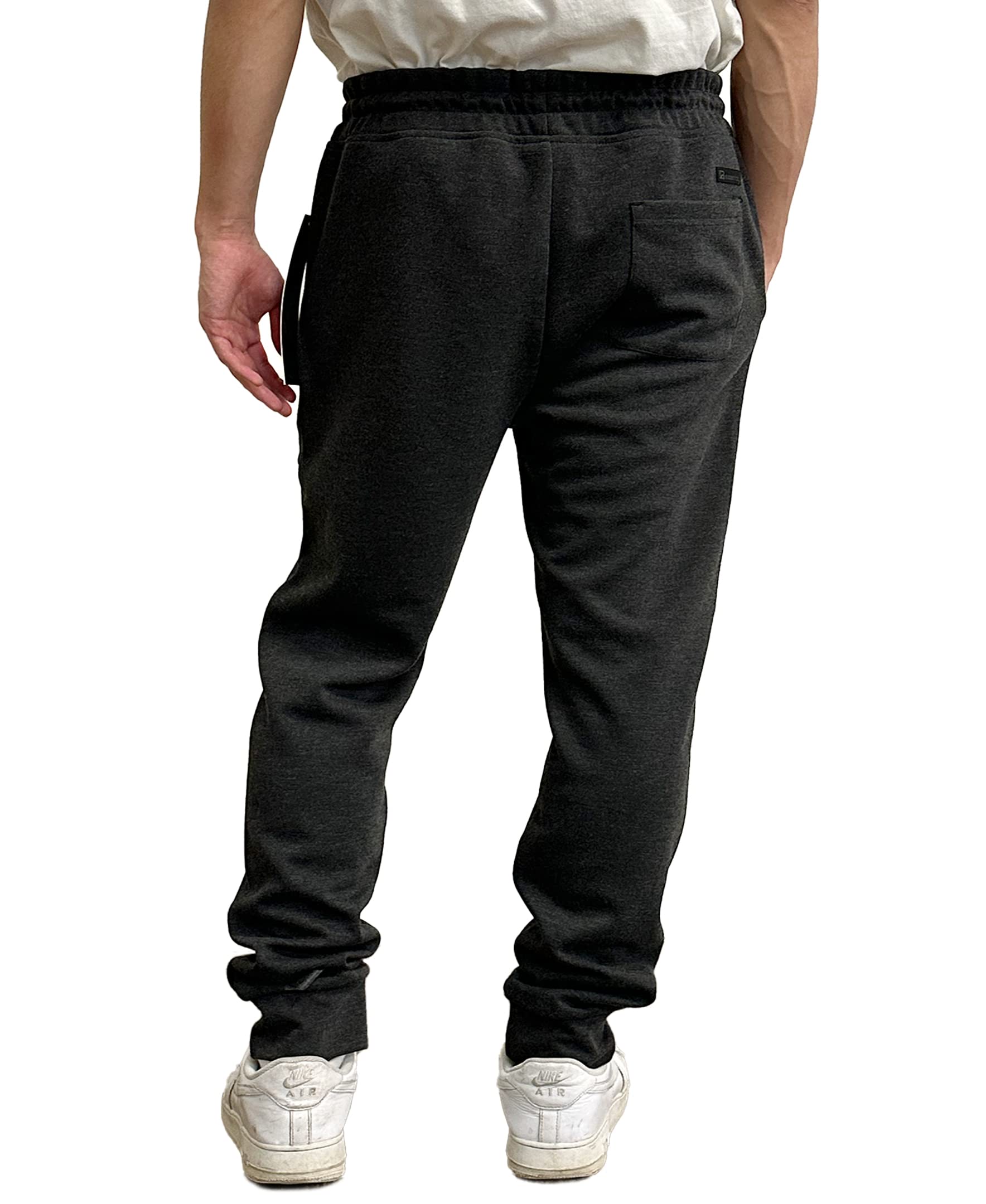 Southpole Men's Basic Lightweight Tech Fleece Jogger Pants, Heather Charcoal, X-Large