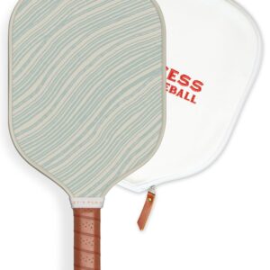 Recess Pickleball Single Paddles - Fiberglass Surface, Honeycomb Core - Sweatproof Foam Comfort Grip - Canvas Cover & Silicone Grip Ring - Tournament or Casual Play - Modern Designs - USAPA Approved