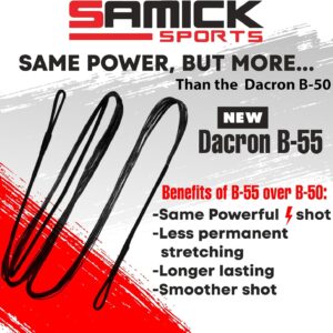 SAMICK SPORTS Dacron Bow String Replacement for Archery Recurve Traditional & Longbow Bows Bowstring - Sizes 12, 14, 16 Strands - Length Sizes 44-70 Inches