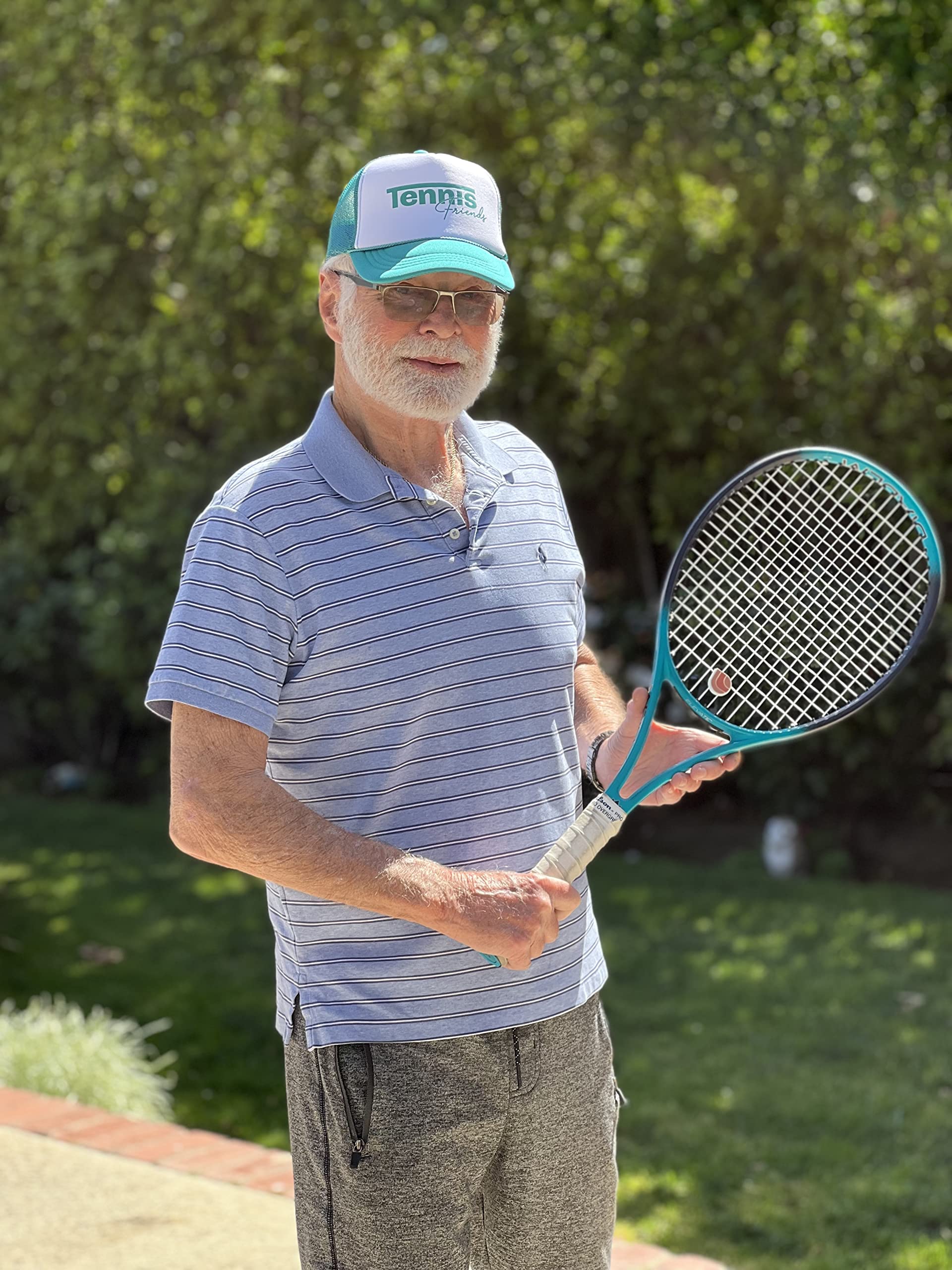 Ace the Moon Tennis Friends Trucker Hat with Mesh Back, Teal Hat for Men & Women, Tennis Hats for Women, Men & Teens, Gifts for Tennis Players, 5 Panel High Crown Foam Front Hat, Fits Most Head Sizes