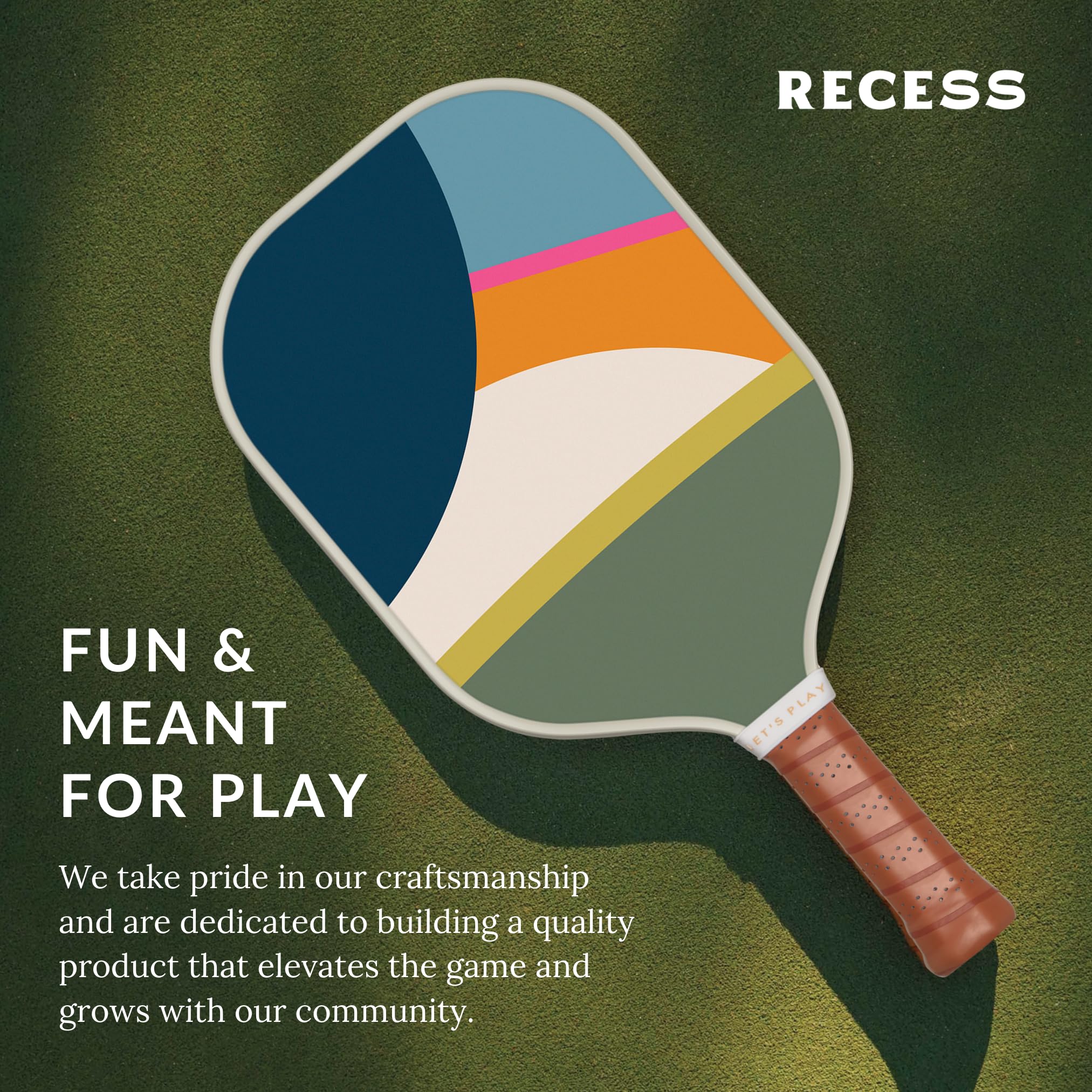 Recess Pro Performance Pickleball Paddle Set - 2 Fiberglass Surface, Honeycomb Core - Sweatproof Foam Comfort Grip - Canvas Cover & Silicone Grip Ring - USAPA Approved