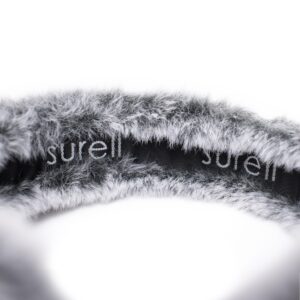 surell Faux Rex Earmuff with Halo Band - Fake Fur Winter Accessory - Warm Fashion Ear Muff - Stylish Ear Warmers - Soft Fuzzy Headwarmer - Fluffy Headwear - (Black Frost)