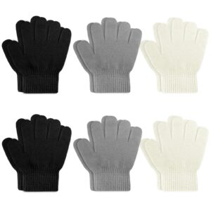 ONESING 6 Pair Baby Gloves Toddler Gloves Toddler Winter Gloves Kids Gloves Winter Stretchy Knit Gloves for Kids Boys Girls