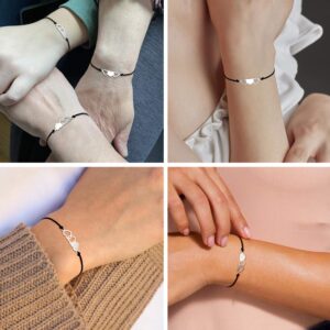 UNGENT THEM Cousin Gifts for Women, 3 Cousin Matching Heart Bracelets Birthday Christmas Gifts for Cousins Women