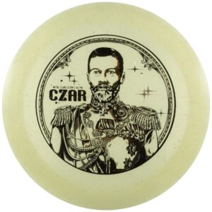 infinite discs czar metal flake c-blend glow | disc golf distance driver (173-176 grams, white)