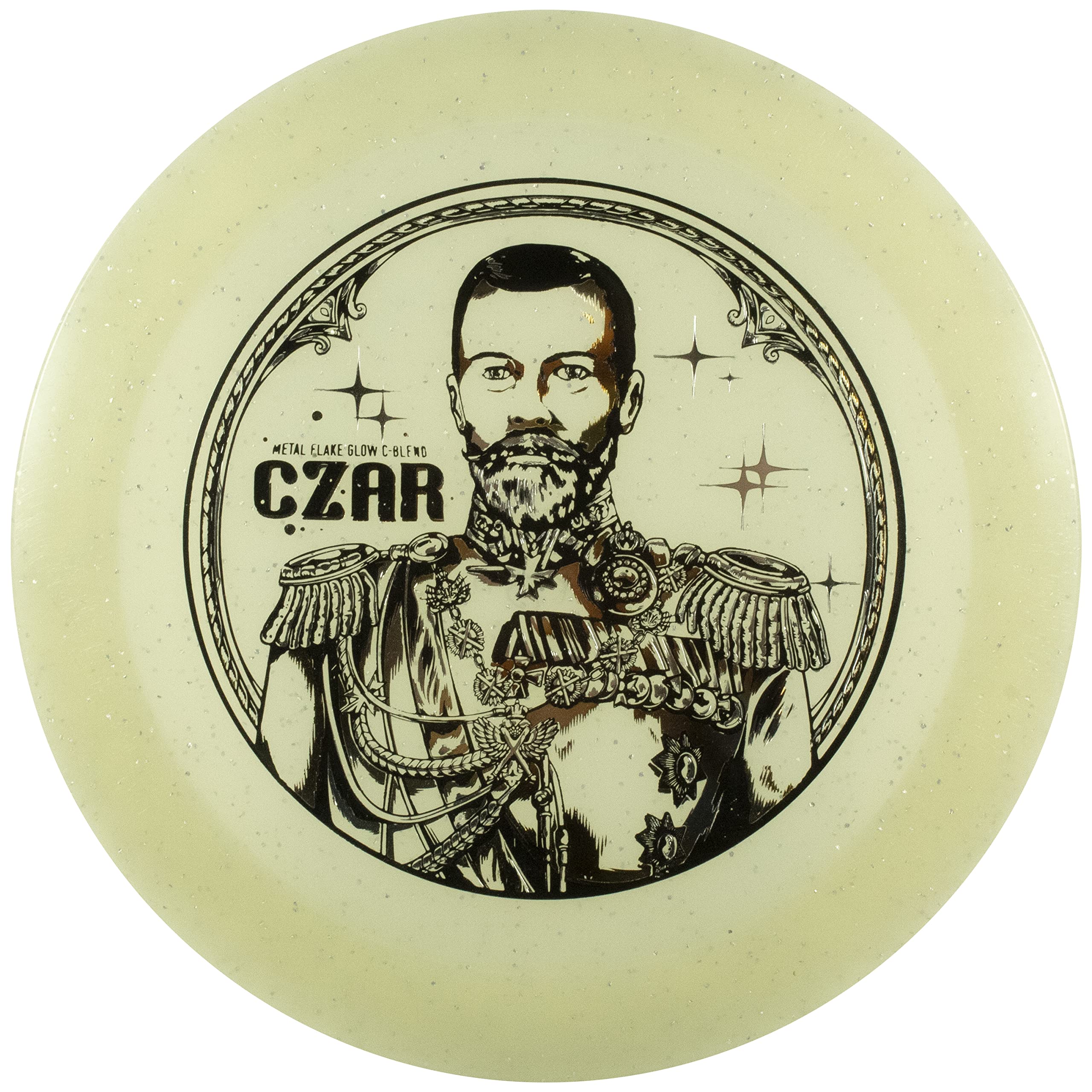 Infinite Discs Czar Metal Flake C-Blend Glow | Disc Golf Distance Driver (173-176 Grams, White)