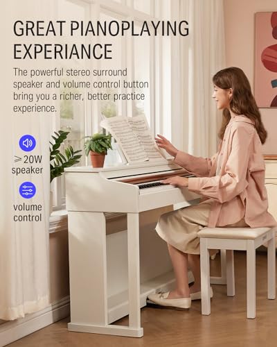 Donner DDP-100 Digital Piano White with Piano Bench