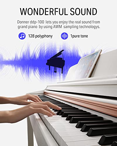 Donner DDP-100 Digital Piano White with Piano Bench