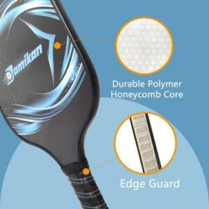 Damikan DM2 Pickleball Paddle I Lightweight Fiberglass Paddle I Durable Polymer Honeycomb Core I Cushioned Grip Handle