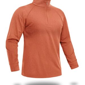 Boladeci Moisture Wicking Shirts for Men UPF 50+ UV Protection Long Sleeve Sun Protection Shirts Orange SPF Dry Fit Sun Shirts Rash Guard Golf Tops