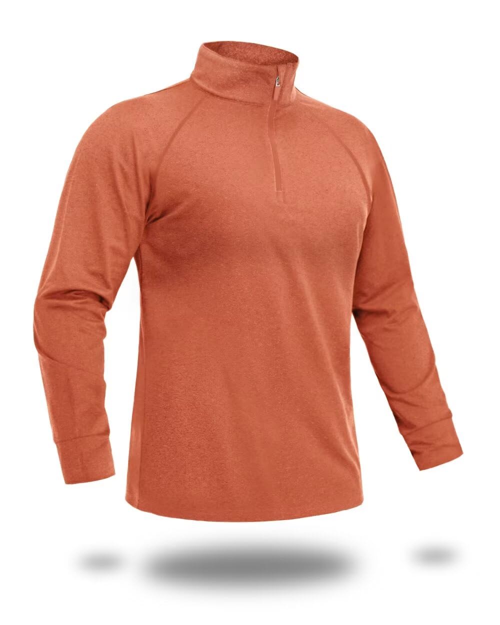 Boladeci Moisture Wicking Shirts for Men UPF 50+ UV Protection Long Sleeve Sun Protection Shirts Orange SPF Dry Fit Sun Shirts Rash Guard Golf Tops