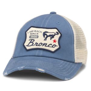 american needle ford bronco orville adjustable snapback baseball hat, stone/steel blue (23001a-bronco-stst)