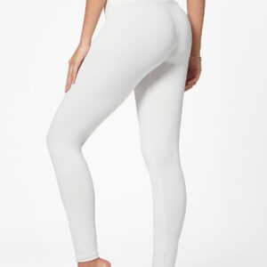 Conceited Leggings for Women - Tummy Control - 3" Waistband - Regular and Plus Size - Super White - Small - Medium