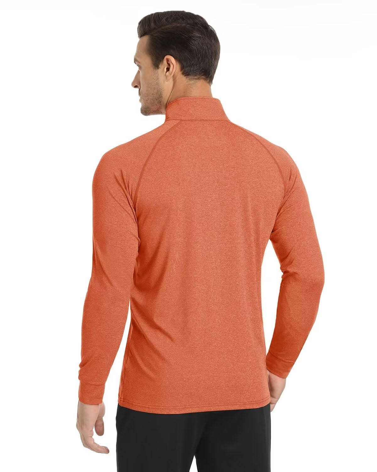 Boladeci Moisture Wicking Shirts for Men UPF 50+ UV Protection Long Sleeve Sun Protection Shirts Orange SPF Dry Fit Sun Shirts Rash Guard Golf Tops