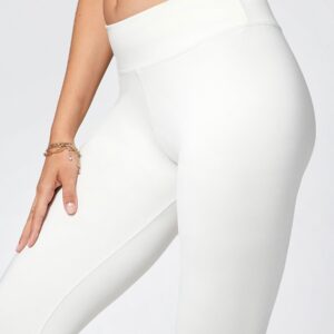 Conceited Leggings for Women - Tummy Control - 3" Waistband - Regular and Plus Size - Super White - Small - Medium