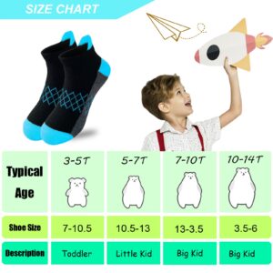 JAMEGIO Boys Socks 18 Pairs kids Half Cushion Low Cut socks Sport Ankle Athletic Sock for Little Big Kids Size Age 3-14 Years(5-7 Years)