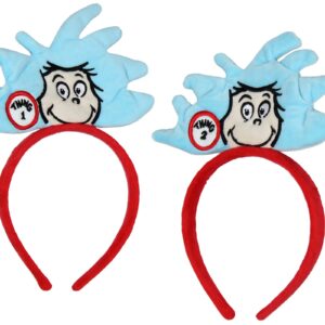 Bioworld Dr. Seuss Cat In The Hat Thing 1 And Thing 2 3D Design Headbands 2 Pack For Women and Girls