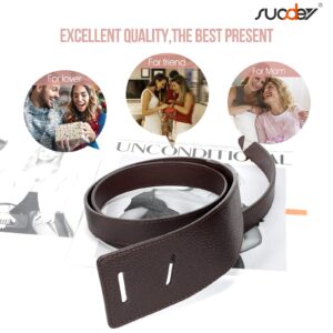 SUOSDEY Womens Leather Belt for Dress, Tie a Knot Genuine Leather Waist Belt for Jumpsuit Coat,coffee belt