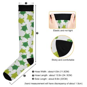 Kigai 1 Pair Cute Turtle Design Compression Socks 20-30mmHg Knee High Women Socks Tube Athletic Stockings for Men Sport Soccer Running Cycling Medical Nurse Winter Travel