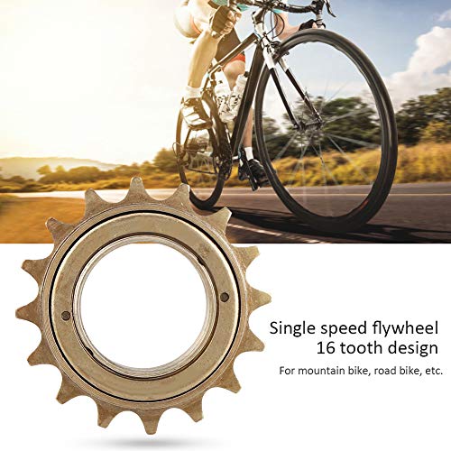 Kadimendium Bike Single Speed Flywheel, Reliable Metal Mountain Bike Flywheel for Road Bike