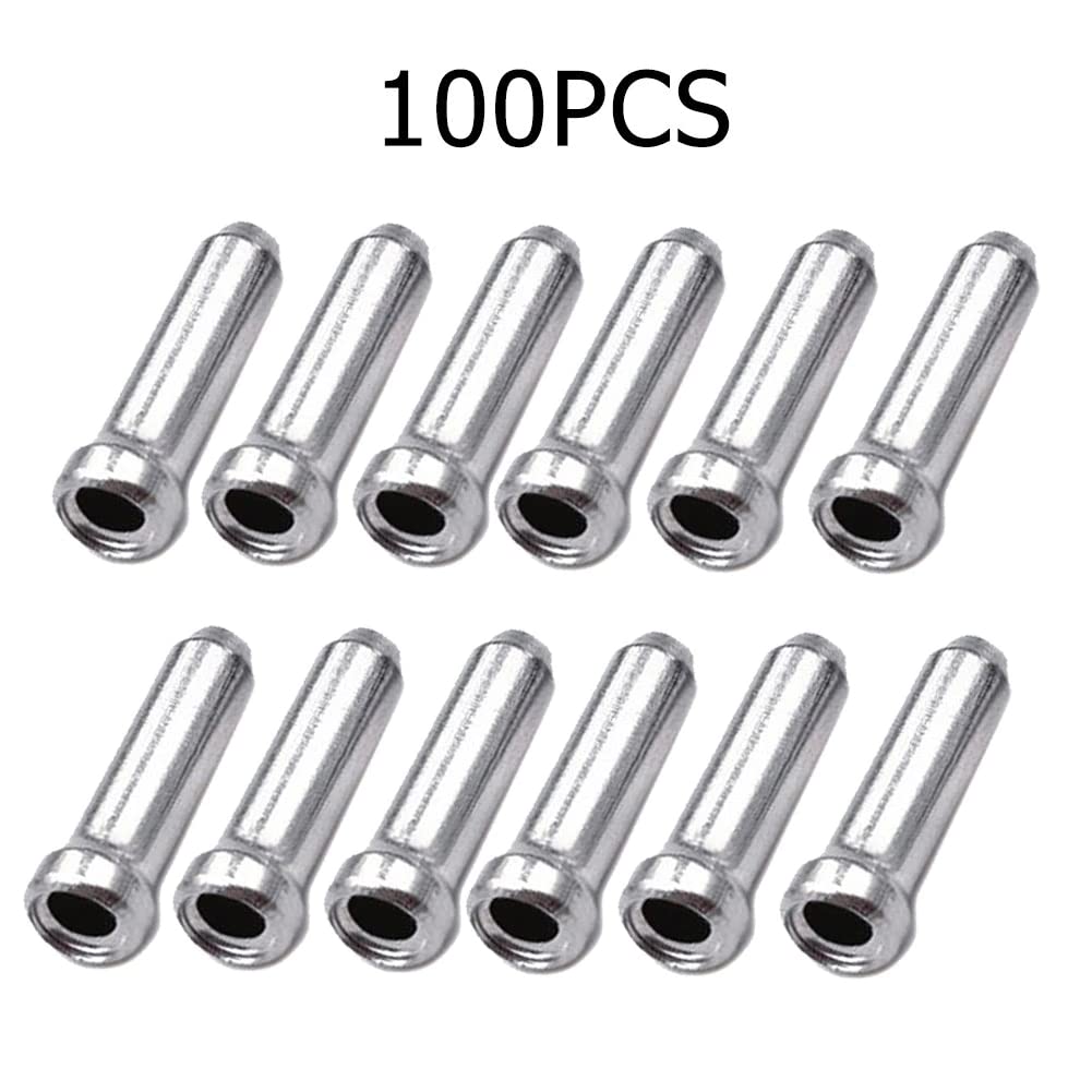 100x Set Bike Cable End Caps Silver Brake Shifter Wire Universal Crimps Road MTN