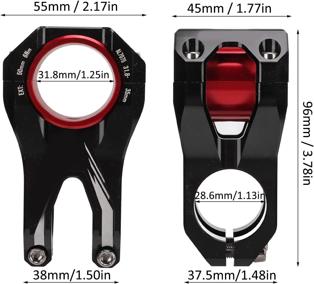 ZECHAO Bike Stem,Aluminum Alloy for 31.8-35mm/1.3-1.4in Handlebar Bikes Lightweight Road Bike Handlebar Stems Bike Stem