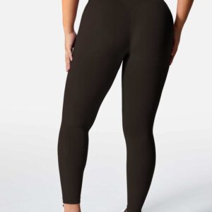 YEOREO Women Seamless Workout Leggings High Waisted Butt Lifting Gym Yoga Pants Brown M