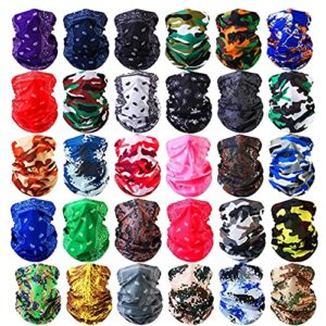 gacemiu 10/20/30/50/100/150 pack face mask neck gaiters scarf reusable protection fashion unisex washable reusable (30 pieces neck gaiters scarf)