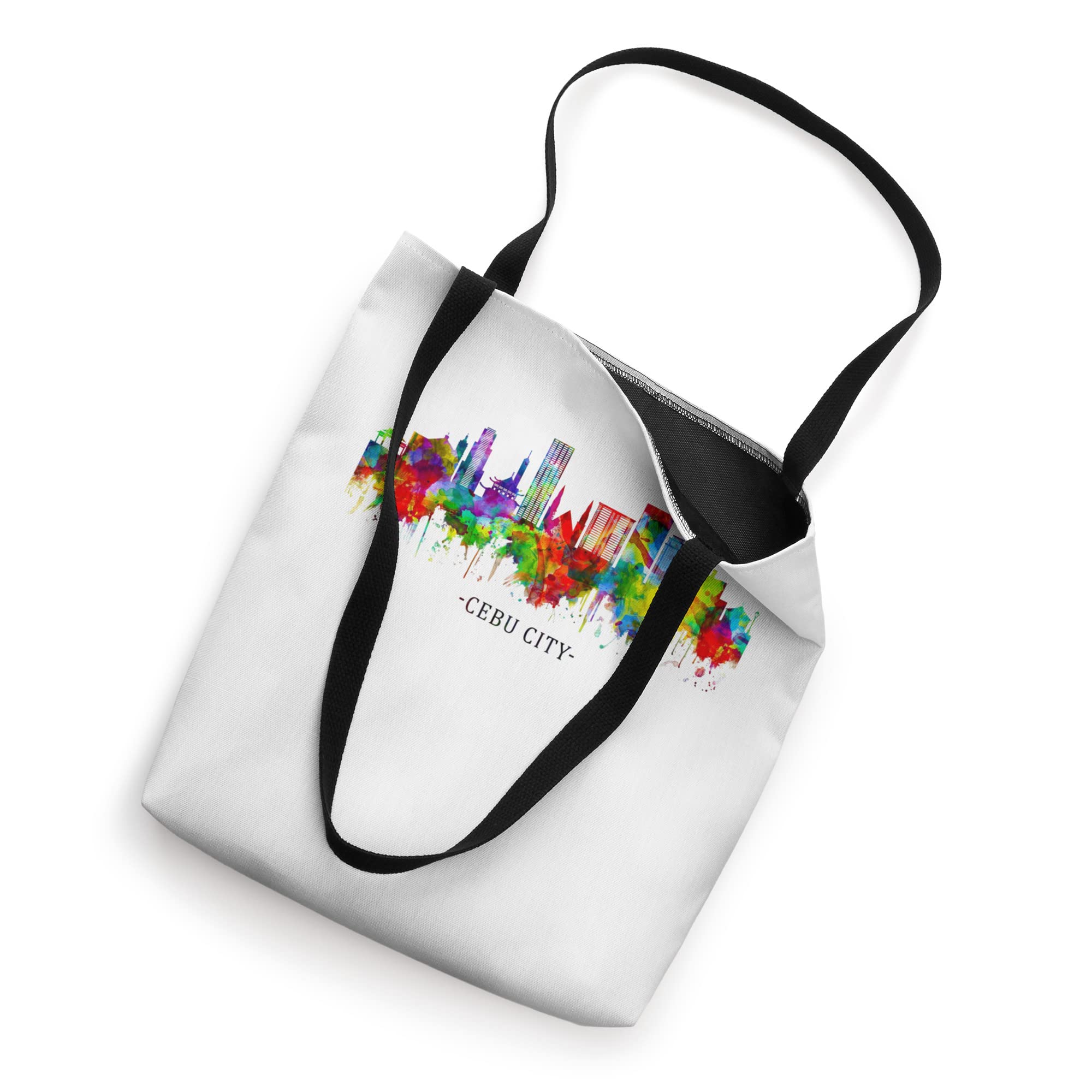 City Watercolor Skyline Home State Souvenir Cebu City Tote Bag