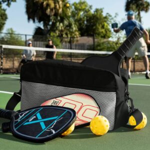 Cosmos Pickleball Bag Men Women Pickleball Sling Bag Pickleball Paddles and Balls Storage Bag, Pickleball Equipment Carrying Bag Gym Bag with Adjustable Shoulder Strap, Durable Zipper and Mesh Pocket