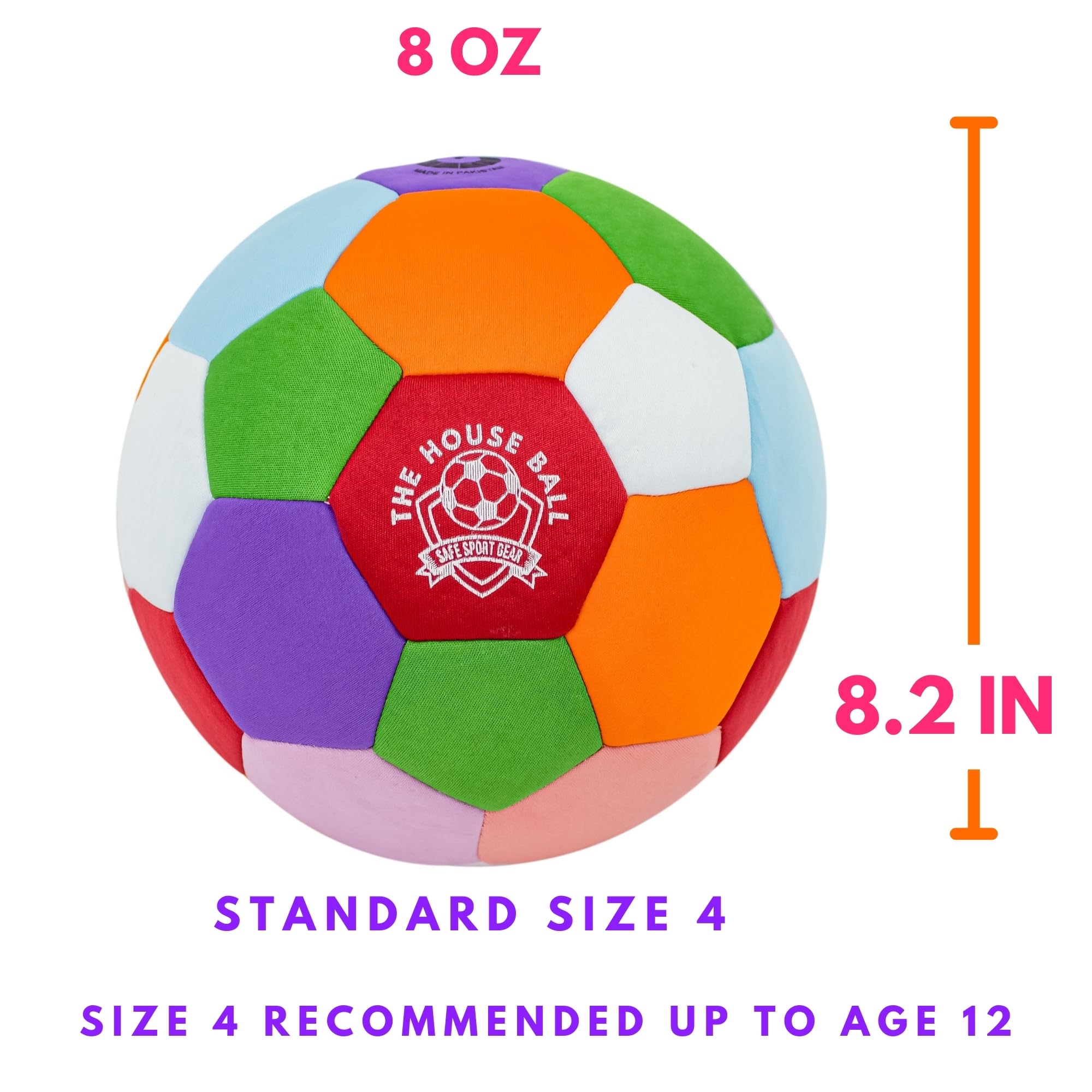 The House Ball - The Original Soft and Safe Indoor Soccer Ball Size 4 - Created for Inside Your Home and Yard - Fun Soccer Gift - Won't Scuff Your Walls and is Quiet - Perfect Kids Soccer Ball