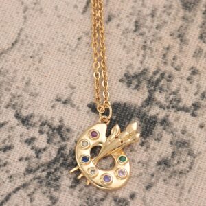 AHAETH Artist Gift Ideas Necklaces For Women Teen Adults Painter Xmas Ornament Painting Lover Necklaces Artist Necklace