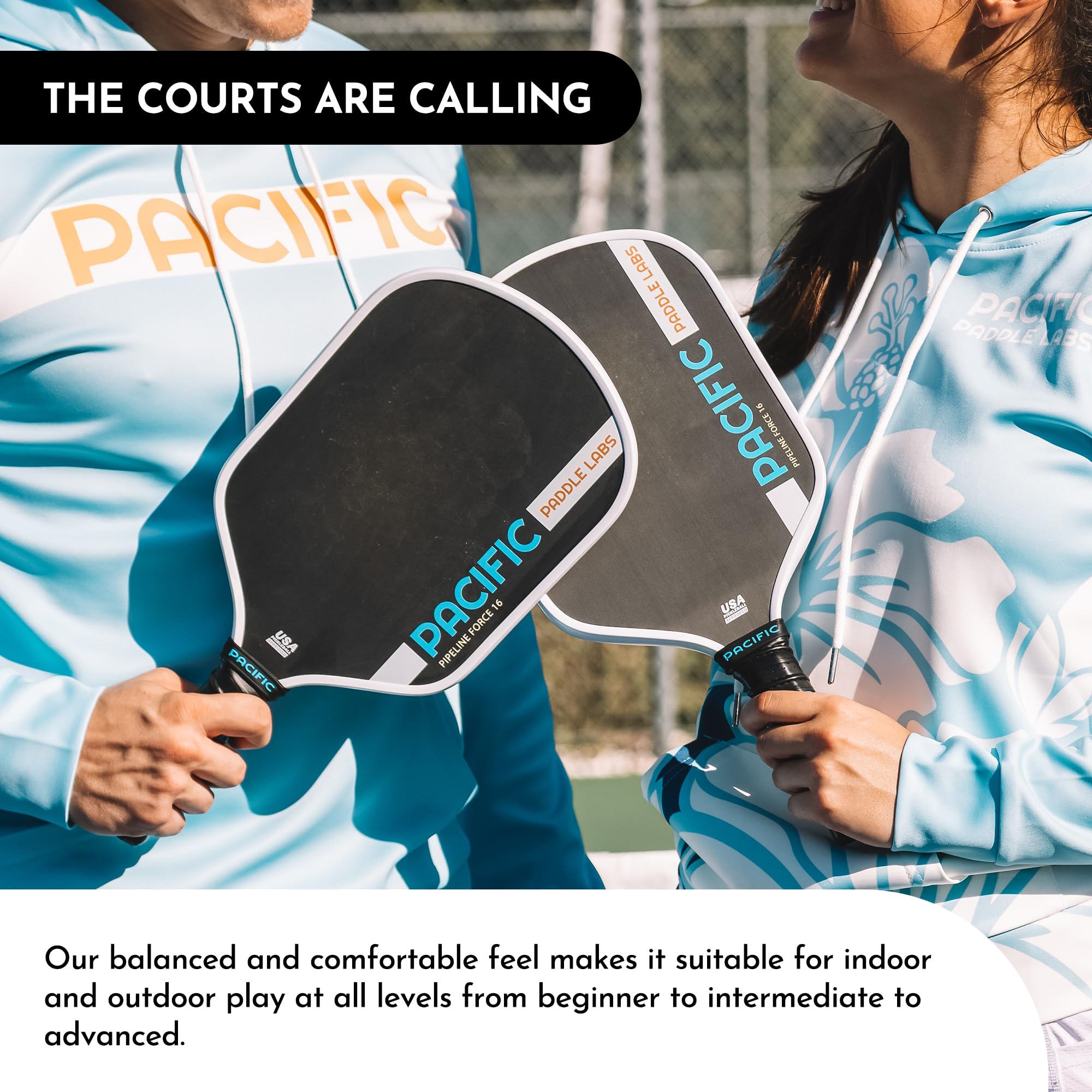 PACIFIC PADDLE LABS Pipeline Force 16 Pickleball Paddle, Raw Carbon Fiber, 16MM, Supra Foam Lined Edge, Reinforced Carbon Sidewall,USAPA Approved, GrindIT Grit Texture, Includes Paddle Cover